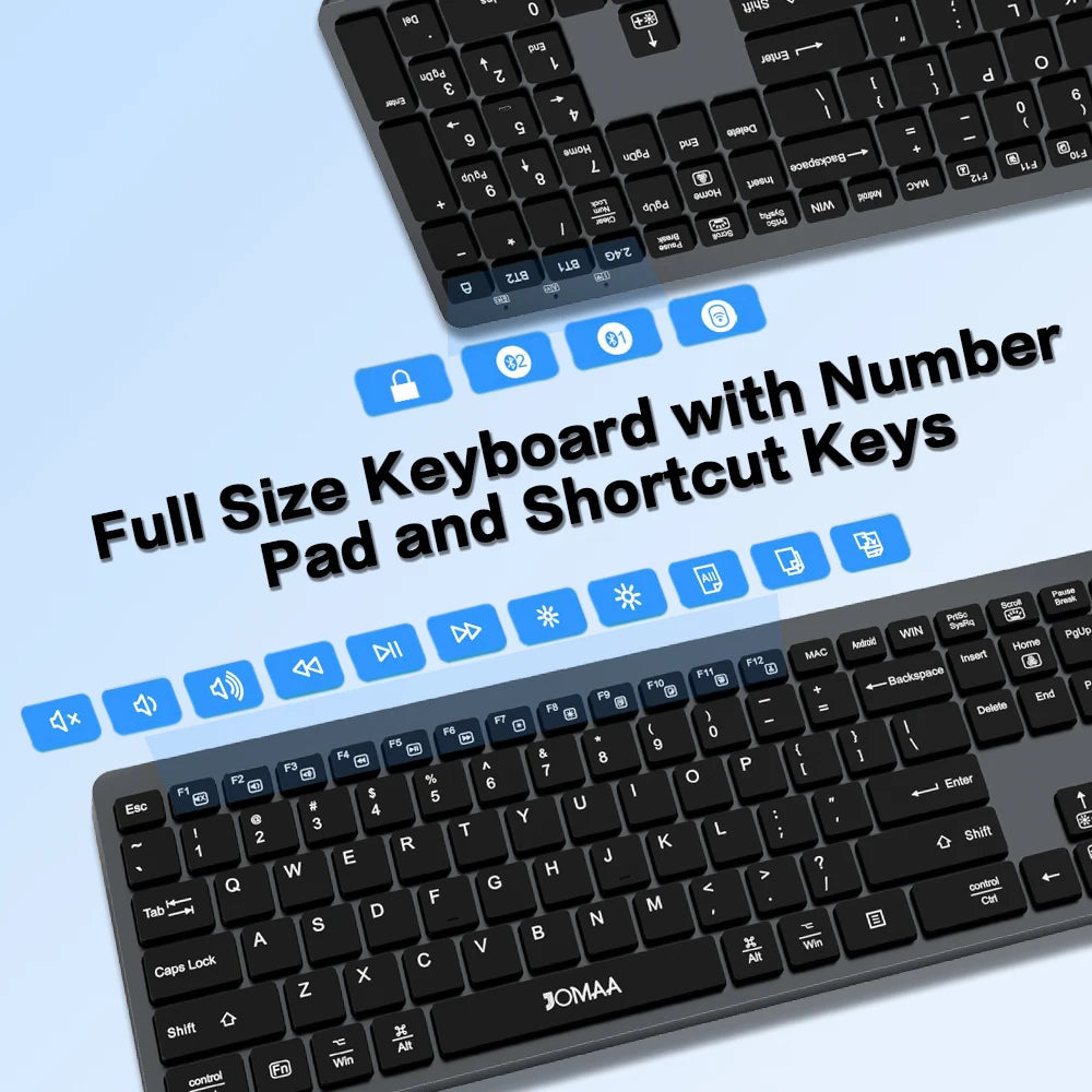SlimGlow Elite – Ultra-Thin Full-Size Wireless Backlit Keyboard