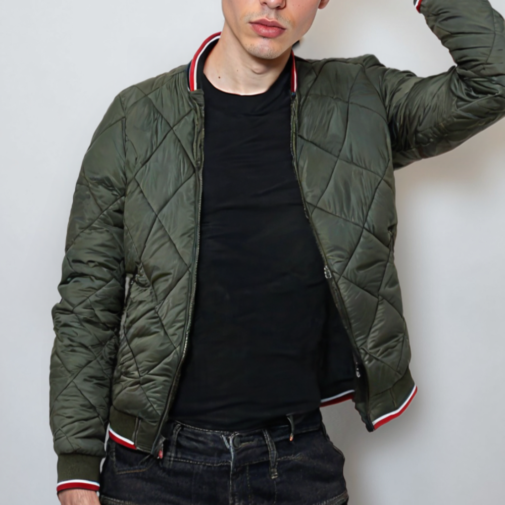 Mens Quilted Bomber Jacket