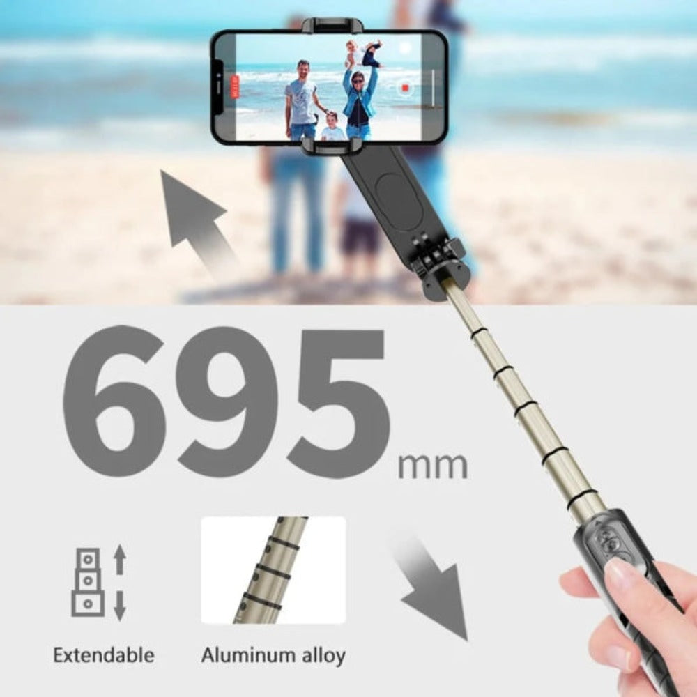 Portable Gimbal Selfie Stick with Bluetooth and Selfie Light