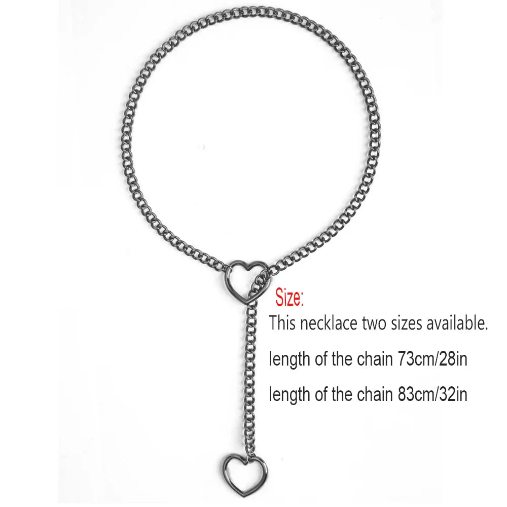 Punk Double Heart Adjustable Chocker