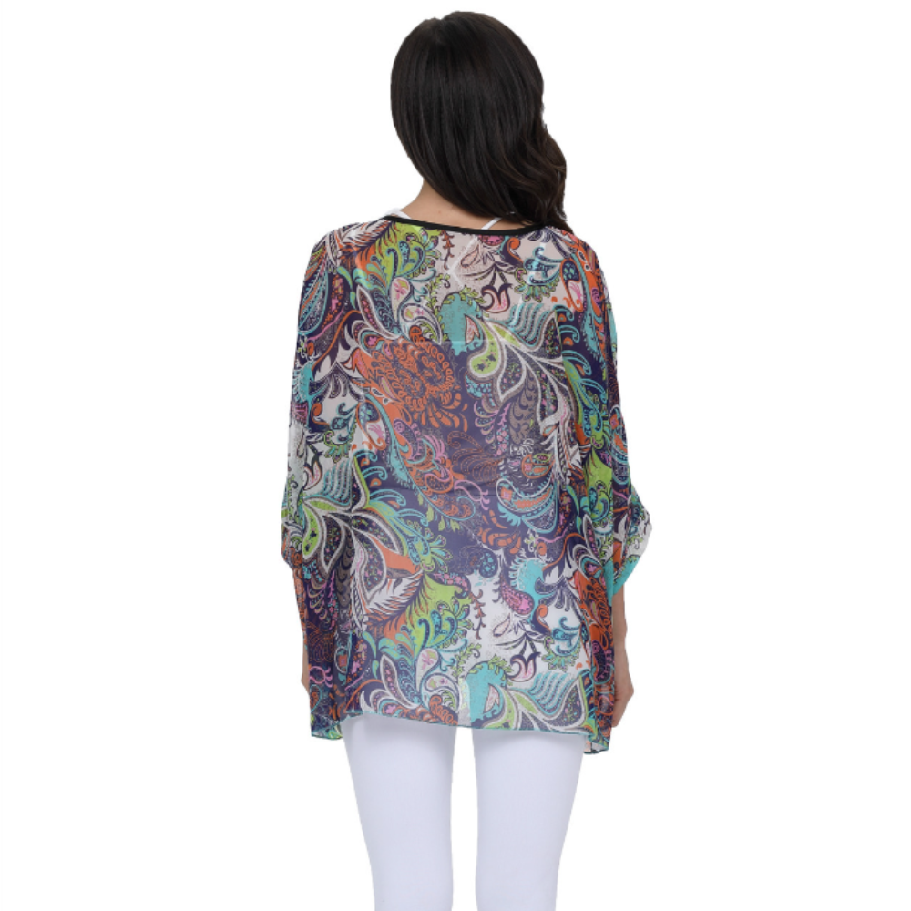 Womens Summer Floral Beach Tunic Top