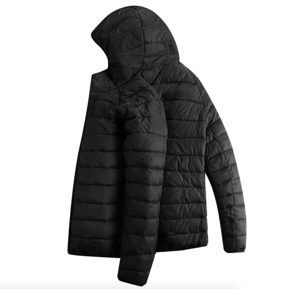 Windproof USB Heated Winter Jacket with Removable Hood