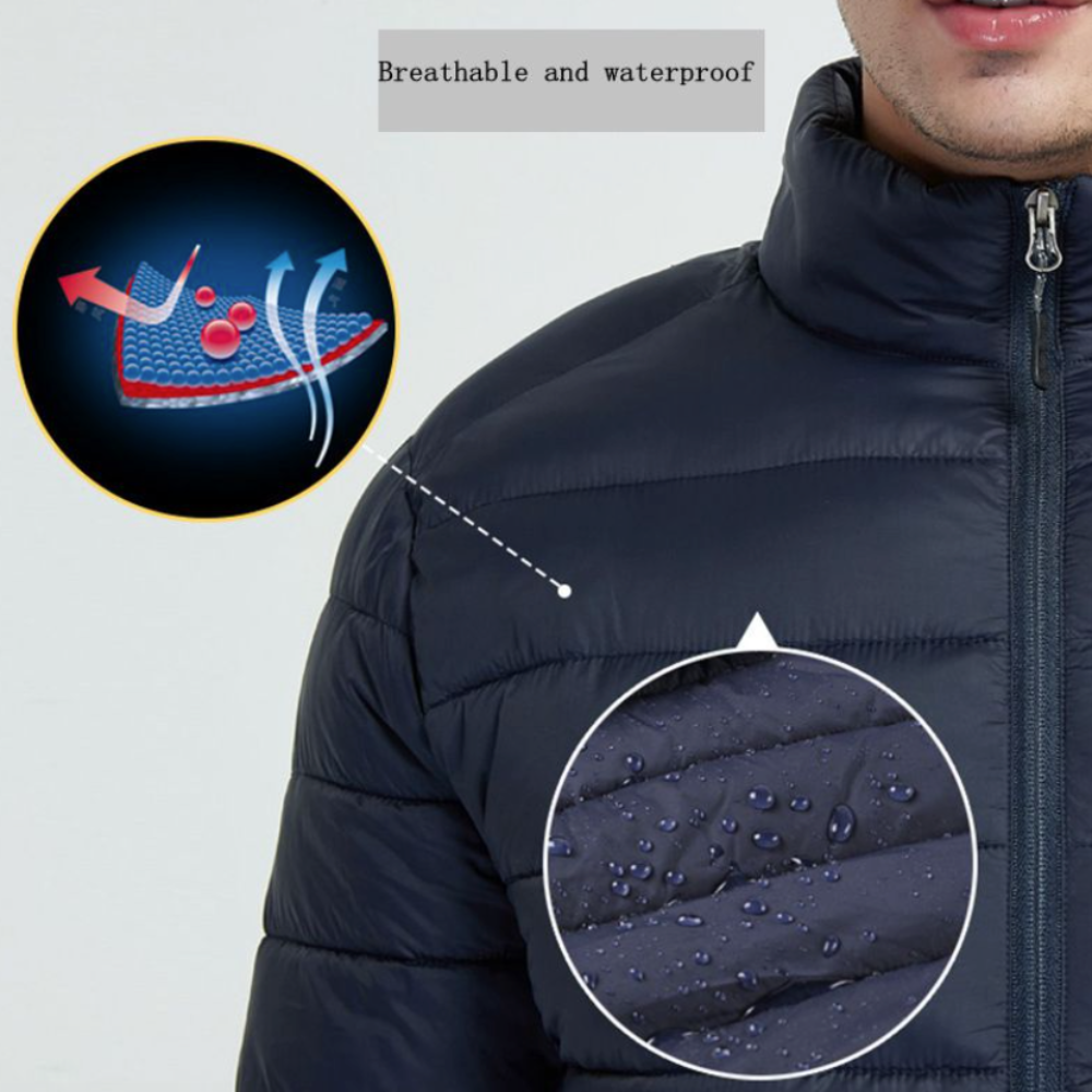 Windproof USB Heated Winter Jacket with Removable Hood