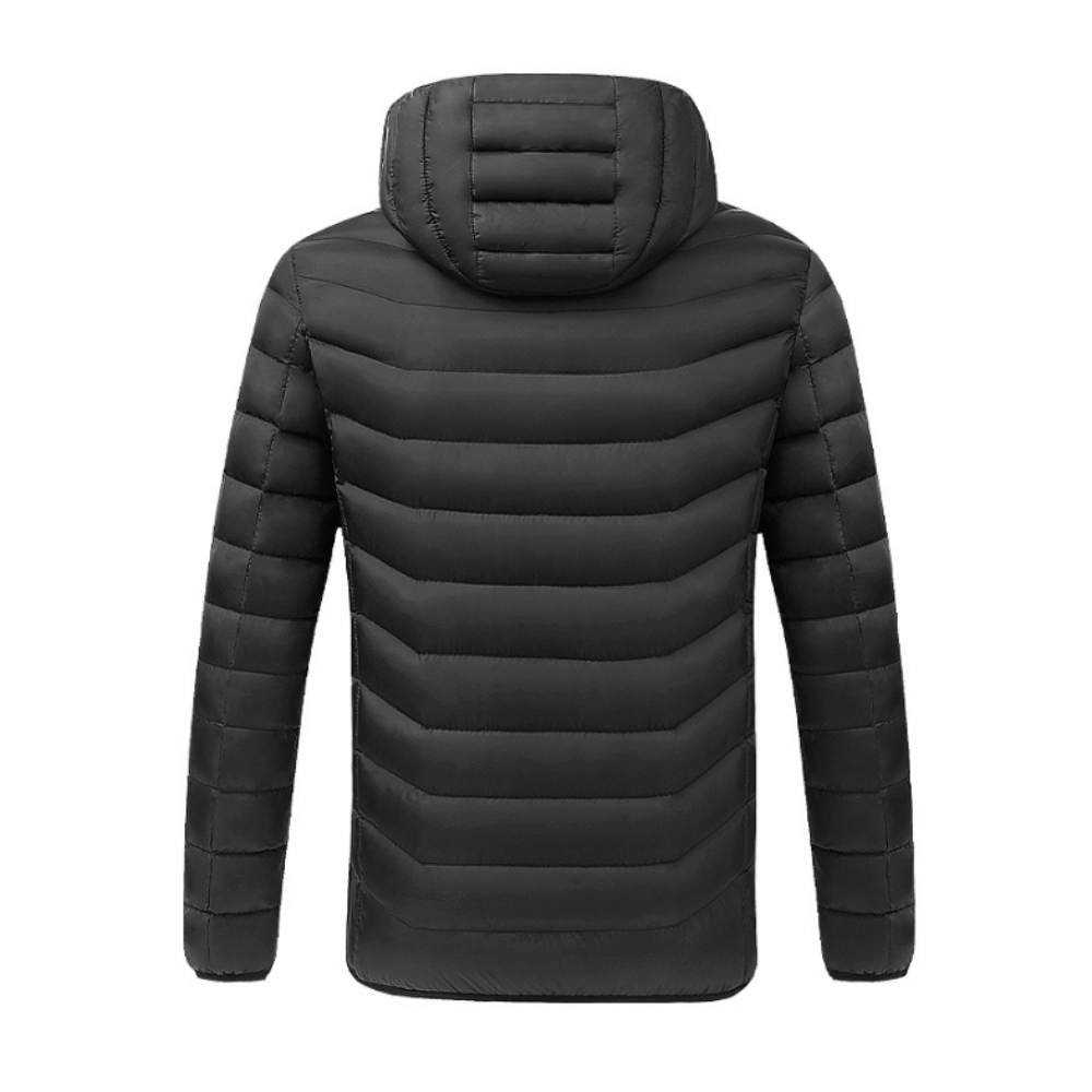 Windproof USB Heated Winter Jacket with Removable Hood