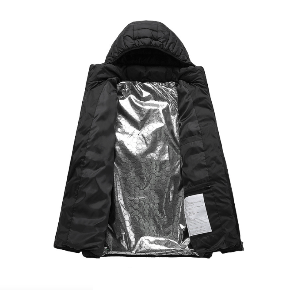 Windproof USB Heated Winter Jacket with Removable Hood