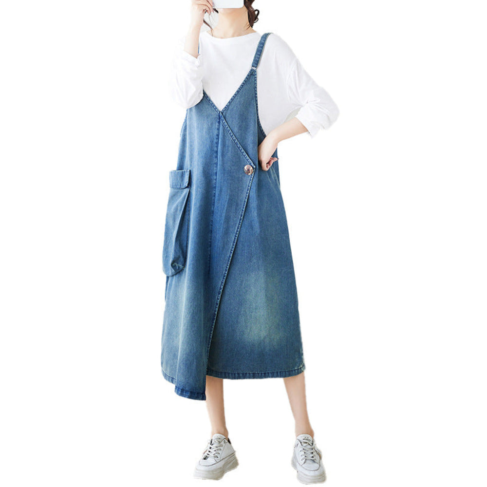 Womens Denim Dress with Pocket