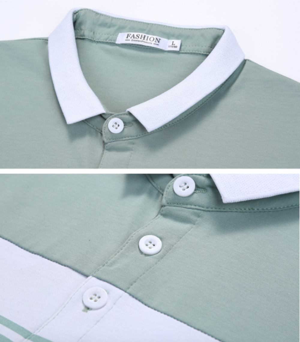 Mens Striped Short Sleeve Polo Shirt
