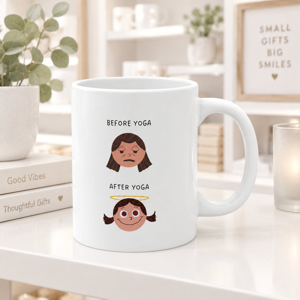 Before and After Yoga Novelty Mug