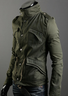Mens Stand Up Collar Short Parka