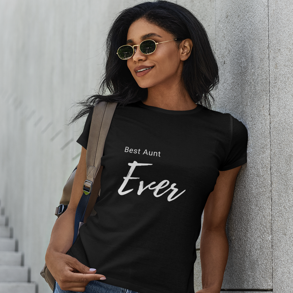 Womens Best Aunt Ever Black Logo T-Shirt