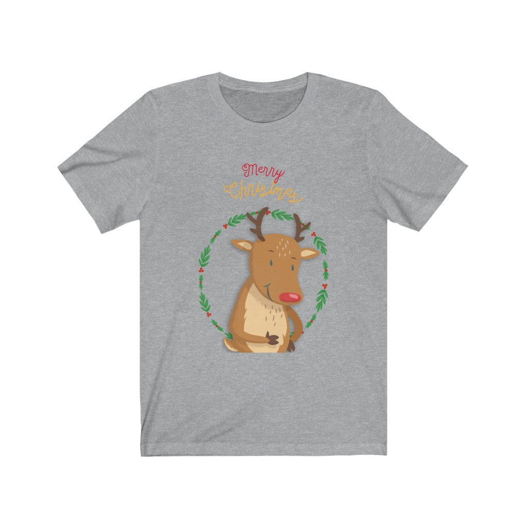 Womens Reindeer Holiday Short Sleeve Tee