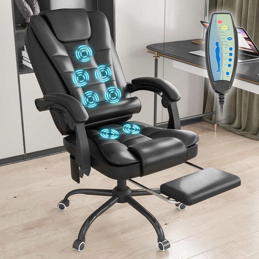 Premium Office 5 Massage Mode Chair with Footrest