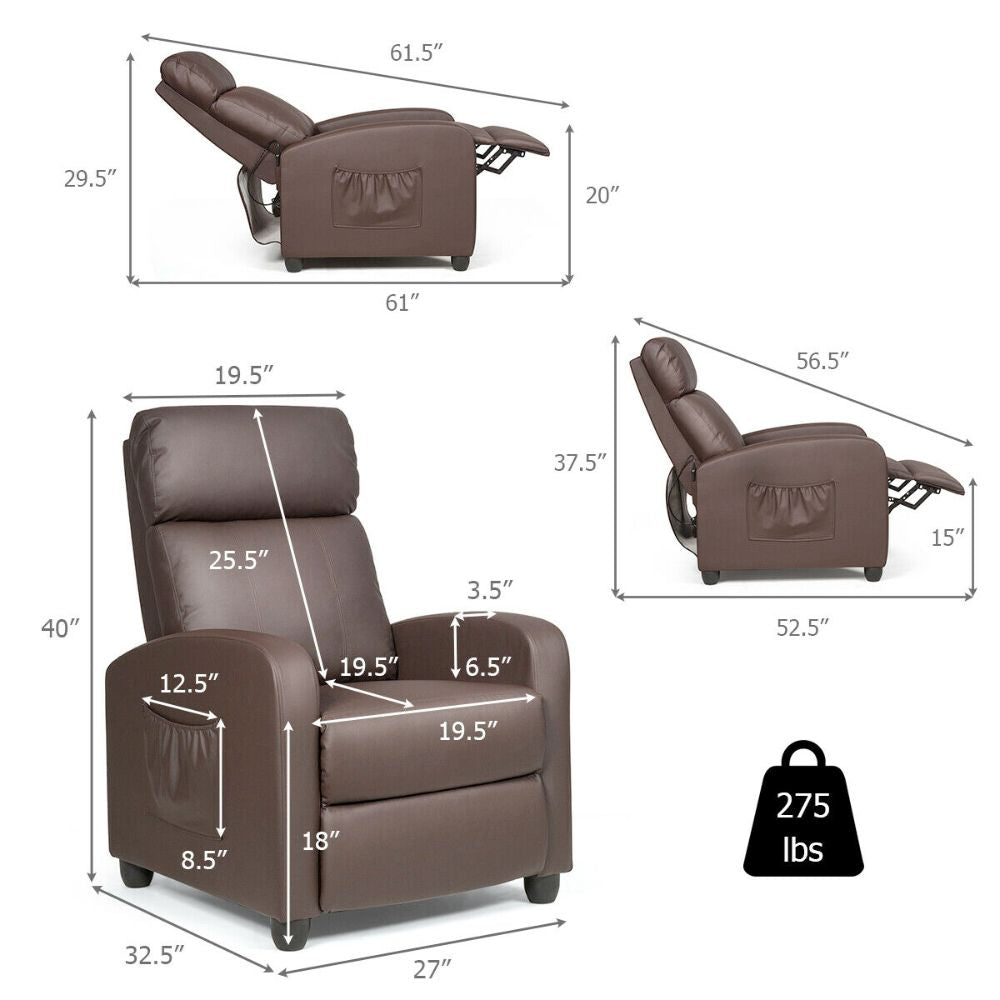 Reclining Massage Sofa Chair with Foot Rest
