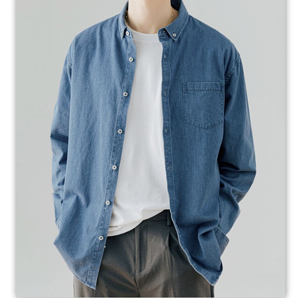Mens Relaxed Fit Denim Shirt