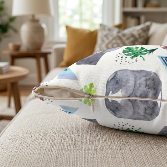 Lucky Elephant Two Color Sided Cushion Home Decoration Accents - 4 Sizes
