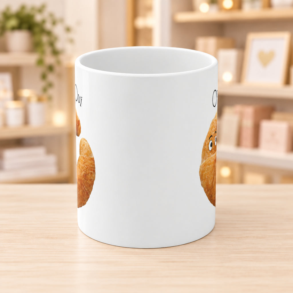 Oui Oui French Croissant Novelty Mug
