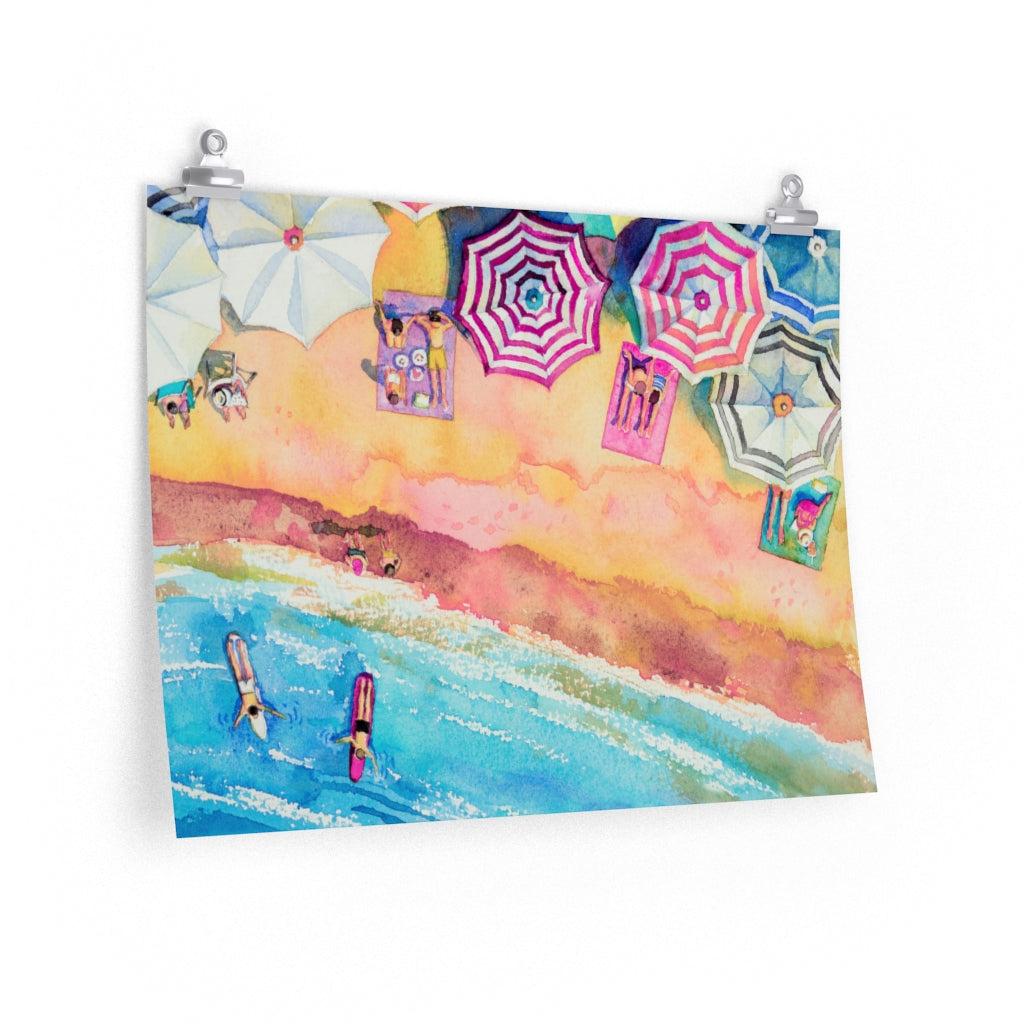 Colorful Day at the Beach Premium Matte horizontal posters - 5 Sizes