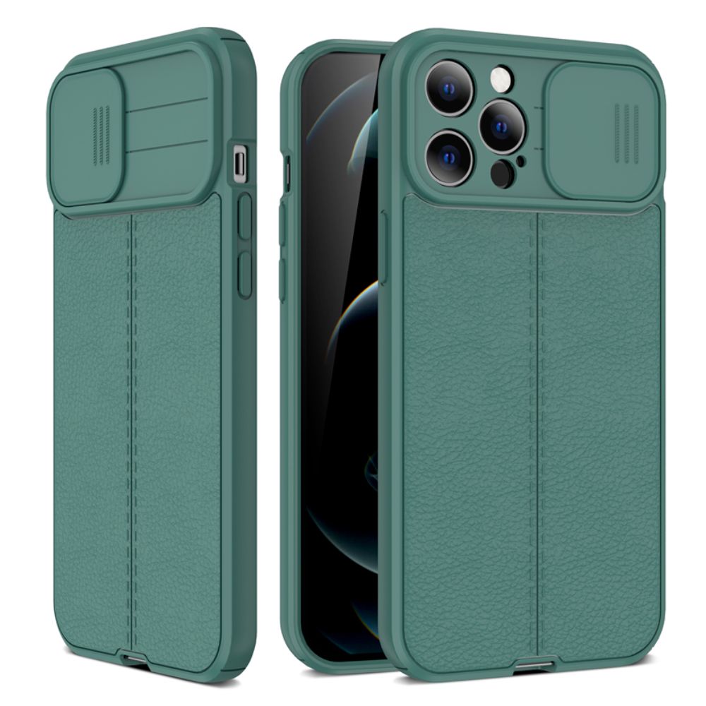 Leather Protective Case with Camera Protector for iPhone