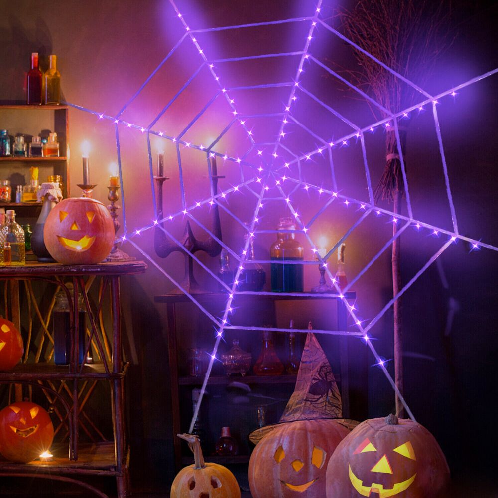 Large Light Up Cobweb Halloween Display Prop