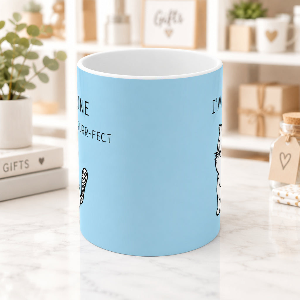 I'm Feline Purr-Fect Mug in Blue