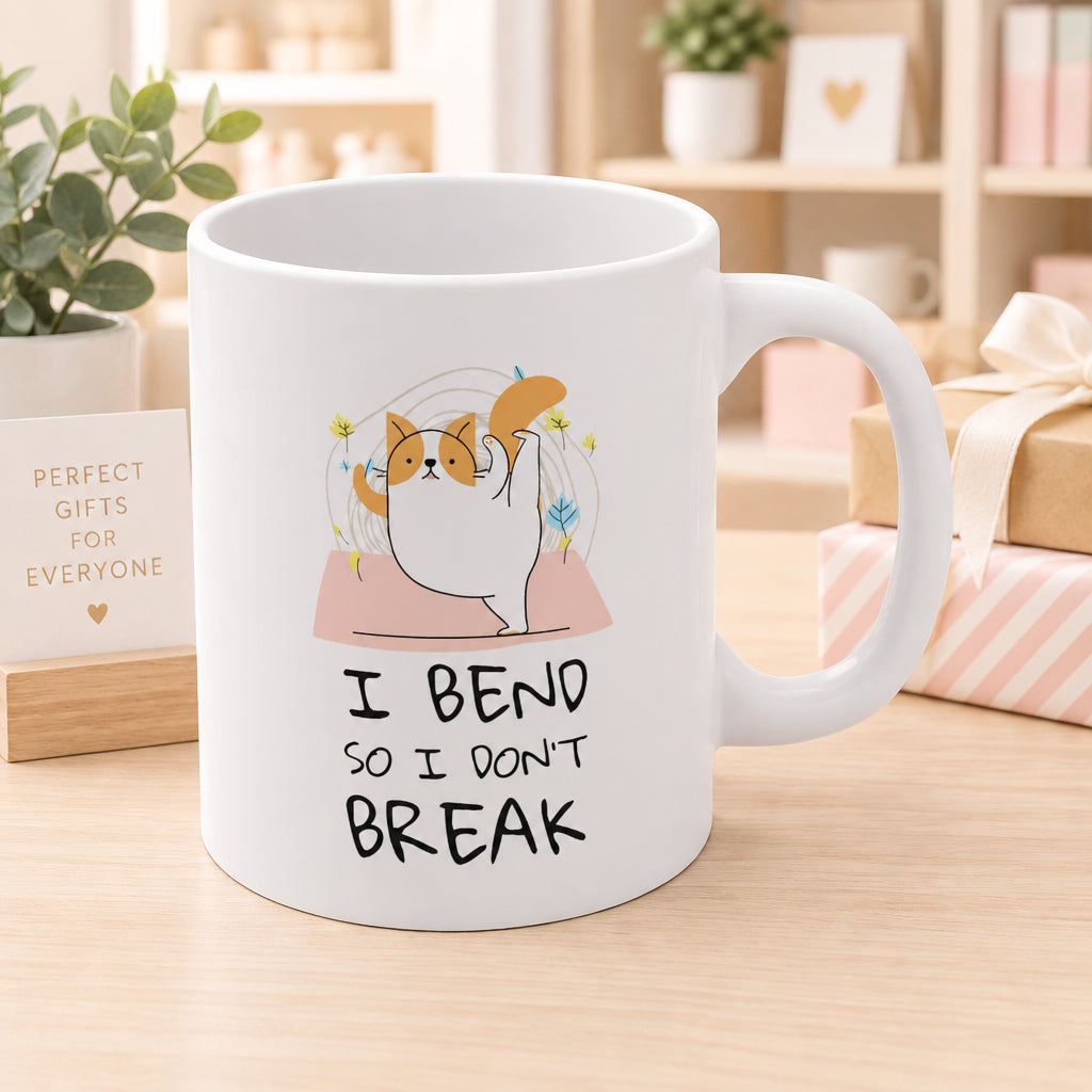 Yoga Pose Cat - I Bend So I Don't Break Mug