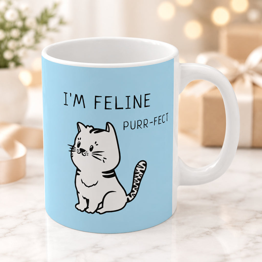 I'm Feline Purr-Fect Mug in Blue