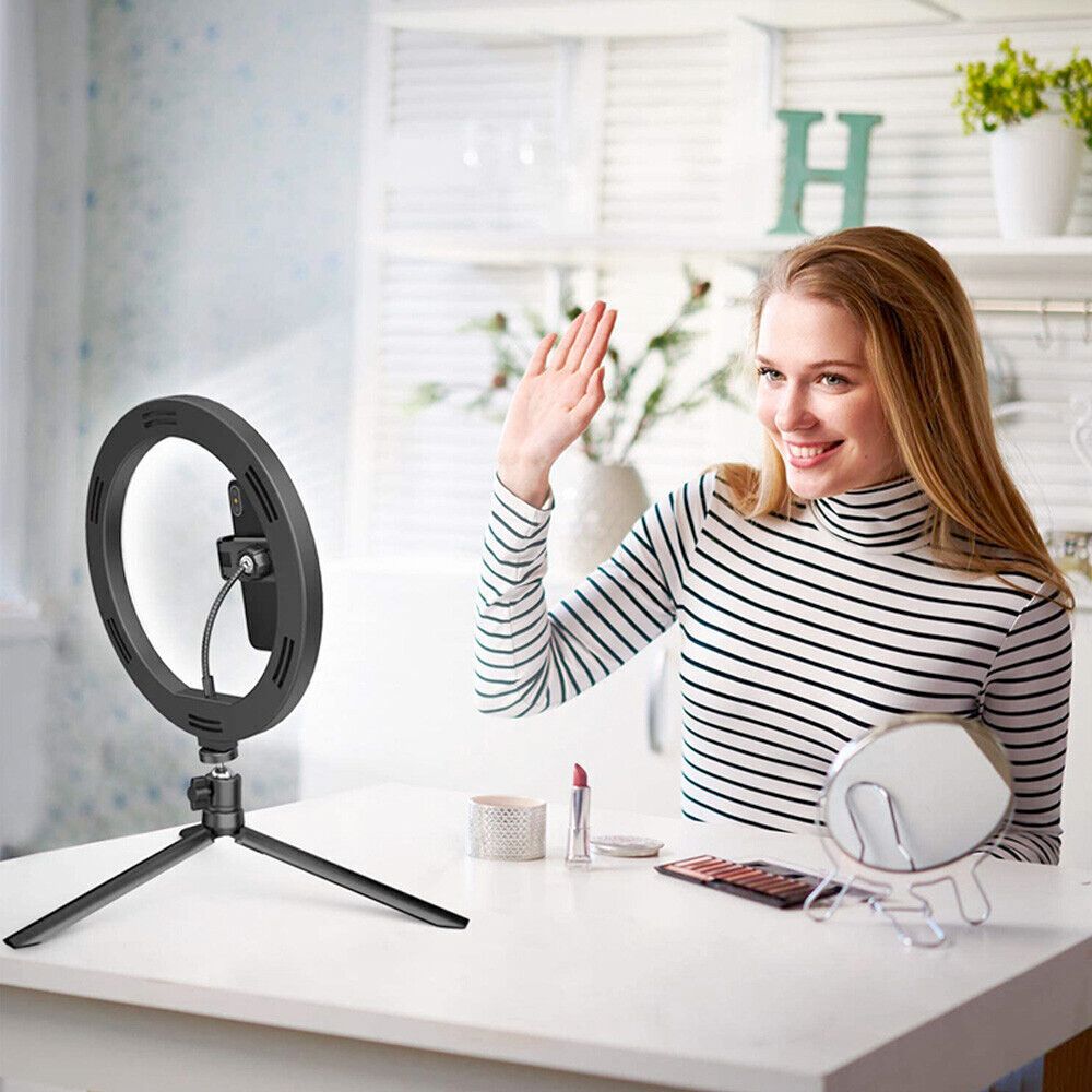 10 inch LED ring light with stand for streaming and photography