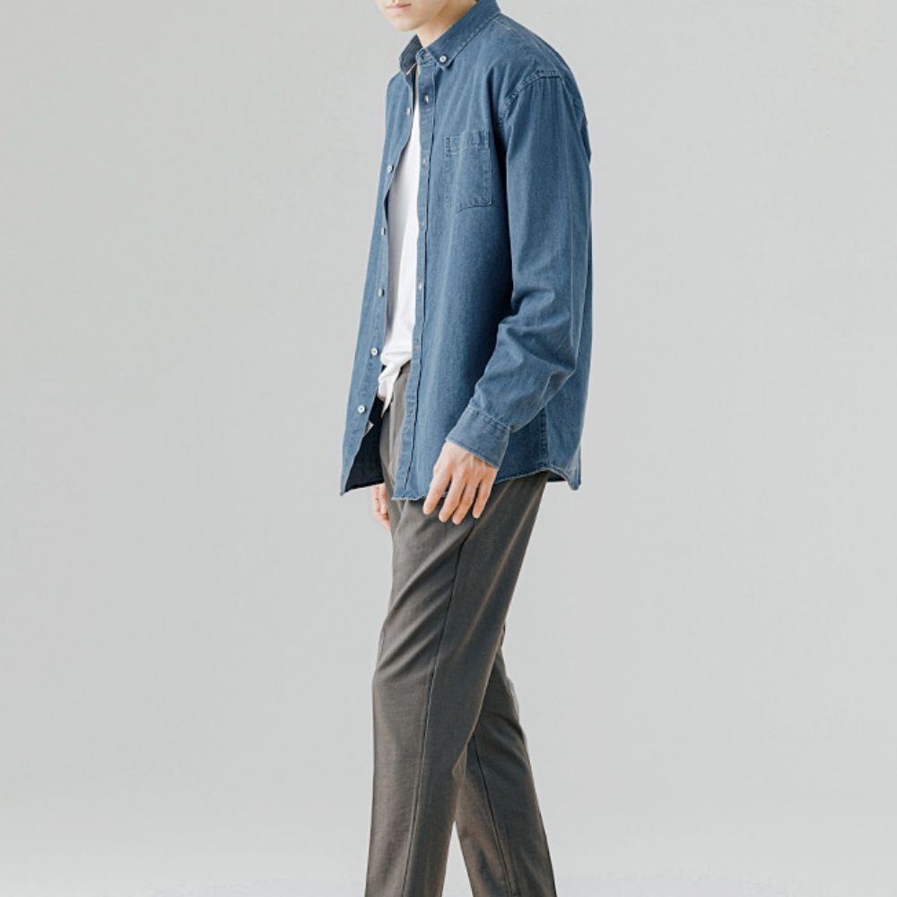 Mens Relaxed Fit Denim Shirt