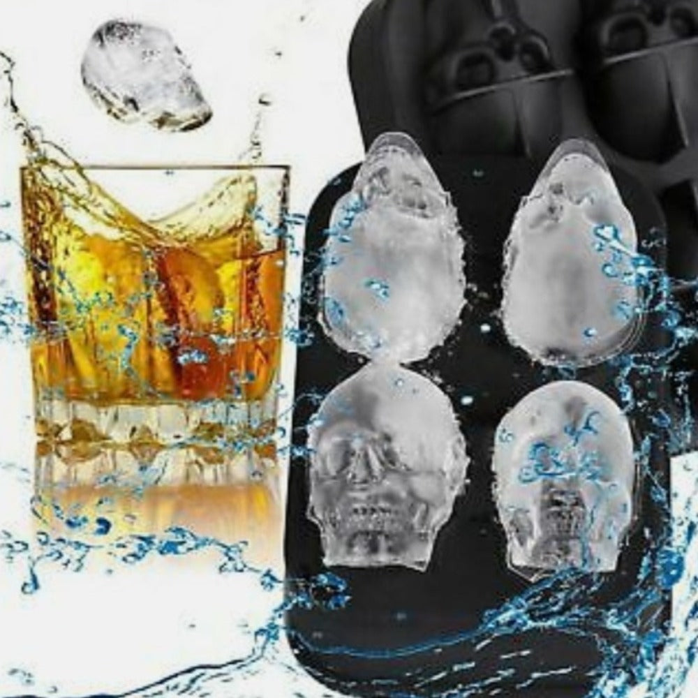 Skeleton Skull Shape Ice Cube Mold (2 pcs pack)