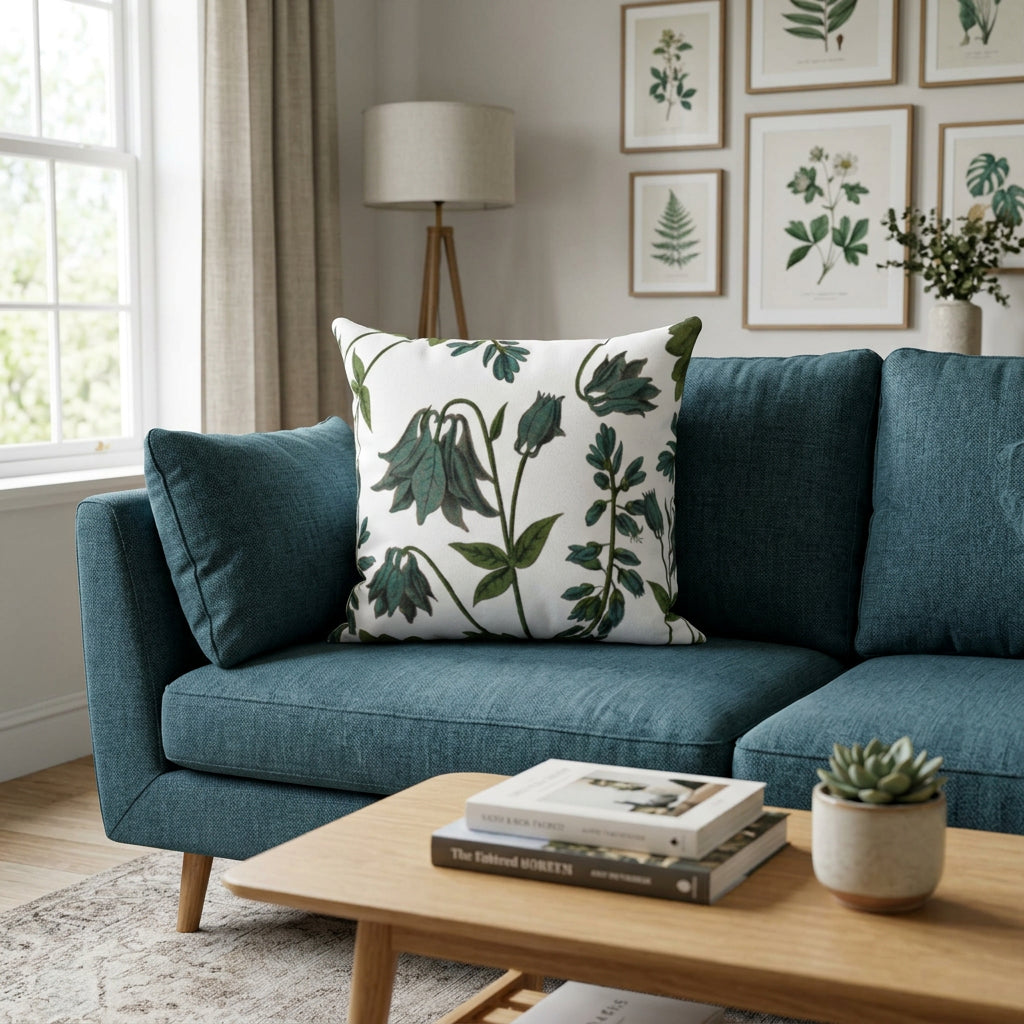 Bluebell Blossoms Double Sided Print Faux Suede Home Decor Cushion