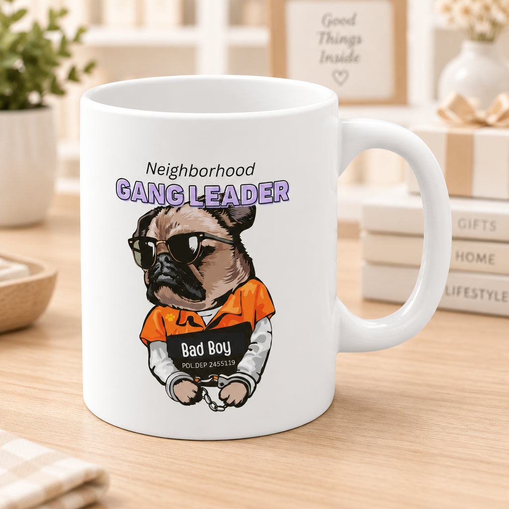 Pug The Neighborhood Gang Leader Mug