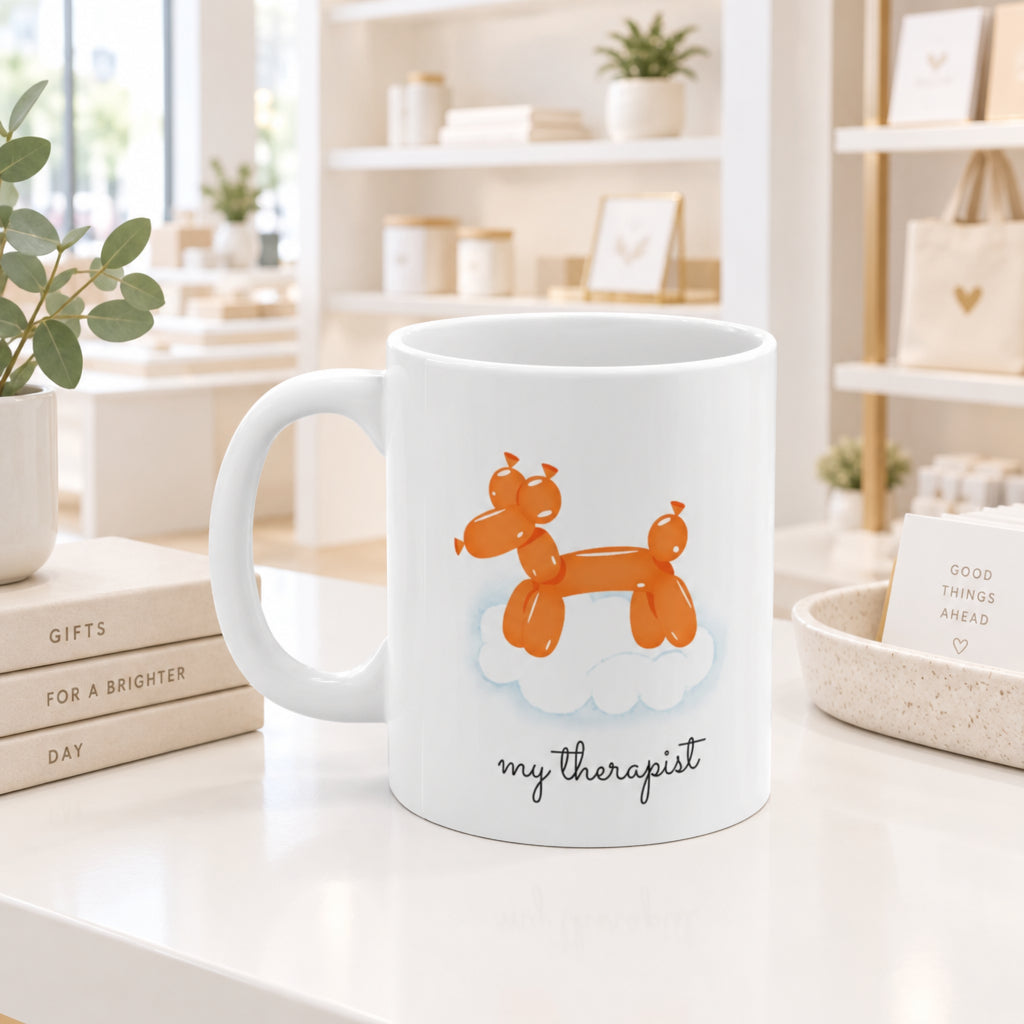 Orange Balloon Dog Theme Mug