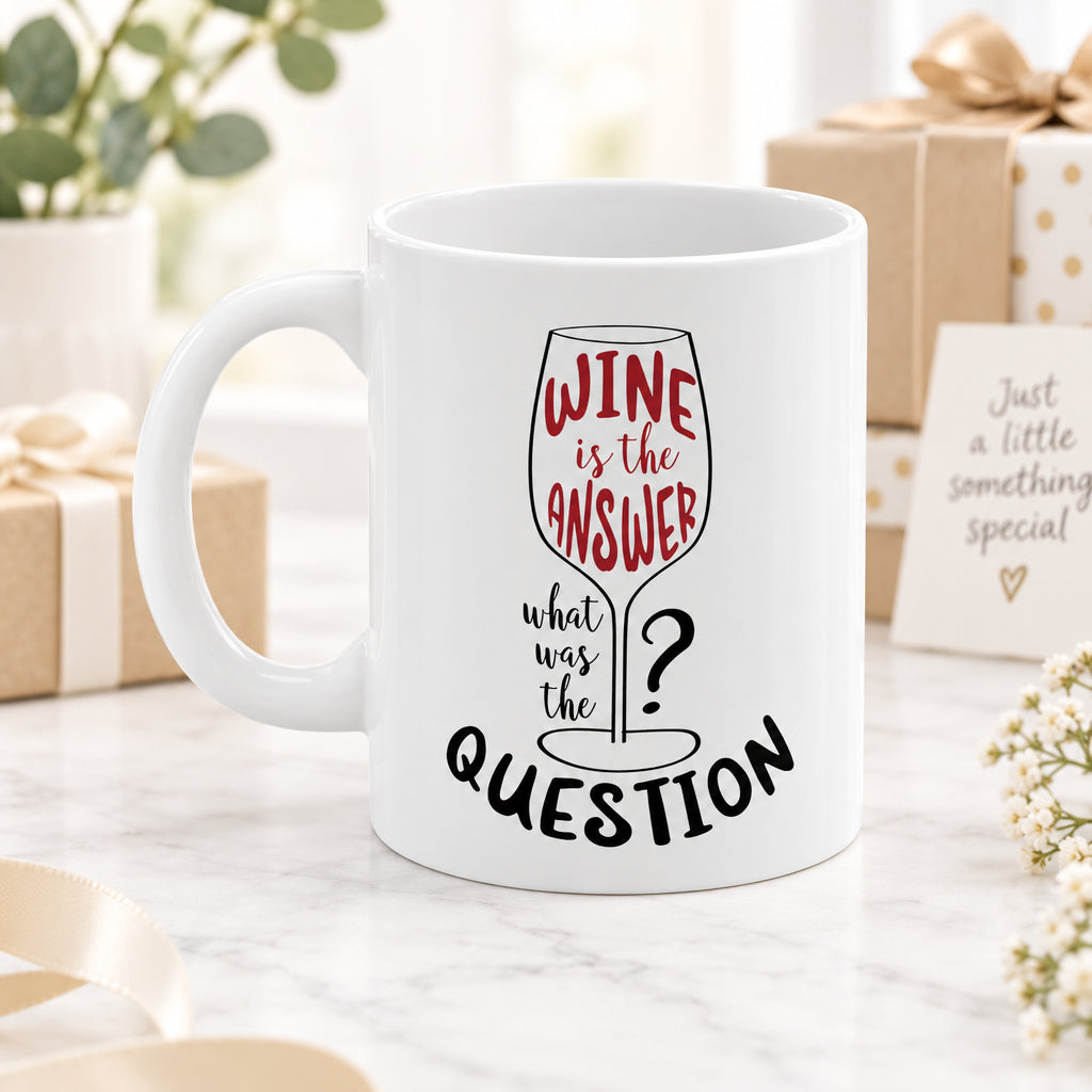 Wine is the Answer, What Was the Question? Mug