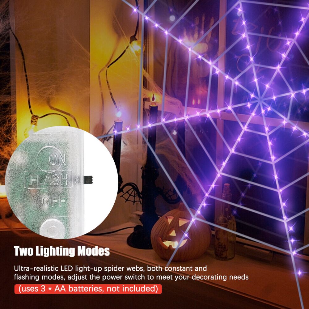 Large Light Up Cobweb Halloween Display Prop