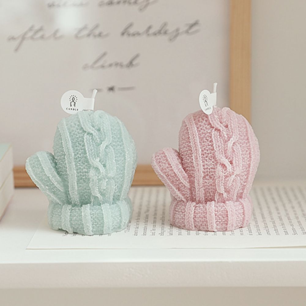 Winter Gloves Candle Decoration Set 4 Pieces