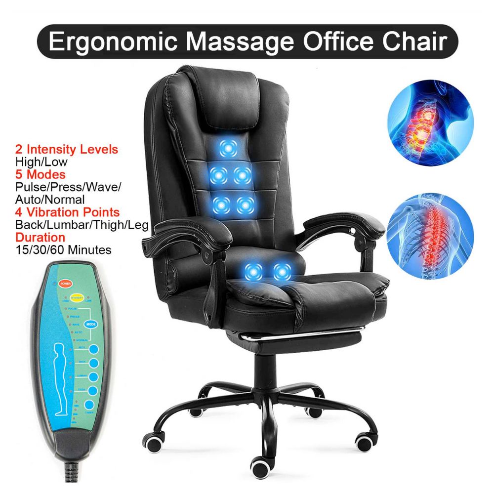 Premium Office 5 Massage Mode Chair with Footrest