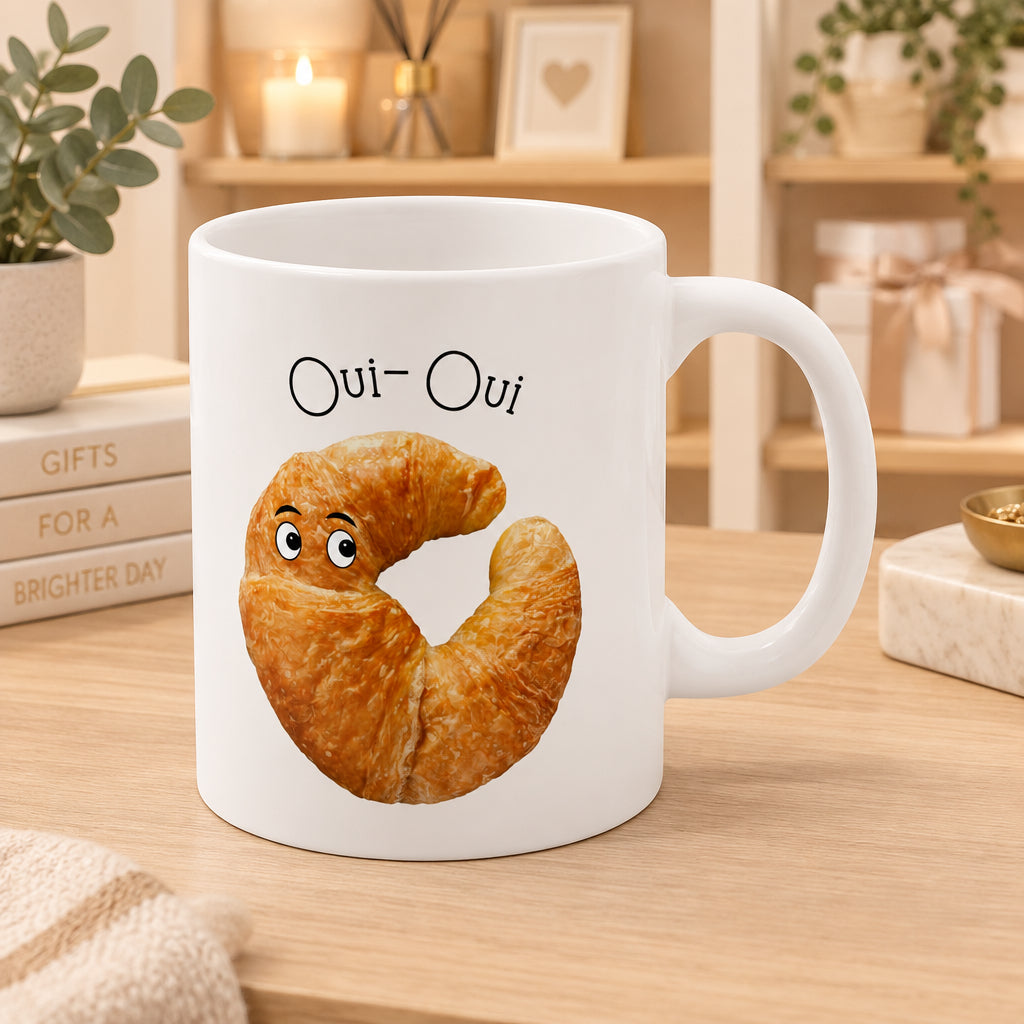 Oui Oui French Croissant Novelty Mug