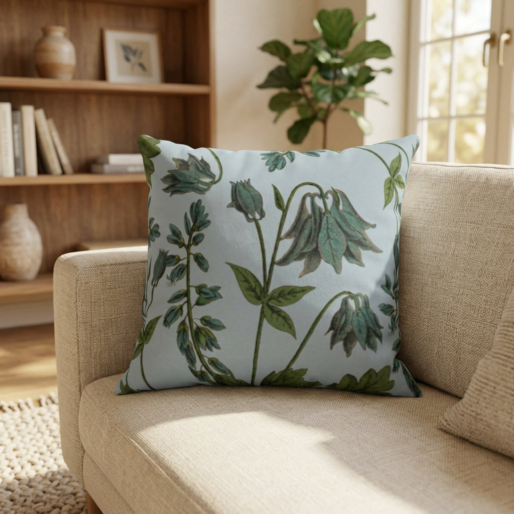 Bluebell Blossoms Double Sided Print Faux Suede Home Decor Cushion