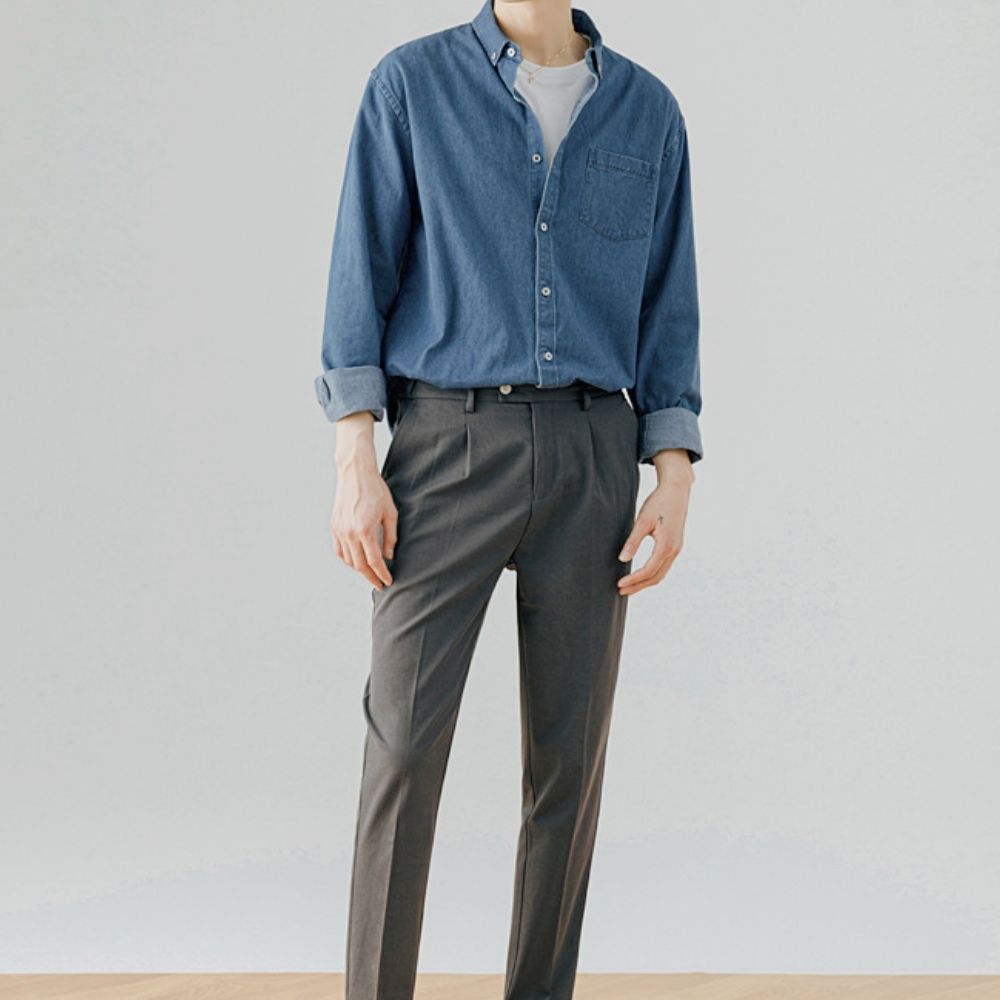 Mens Relaxed Fit Denim Shirt