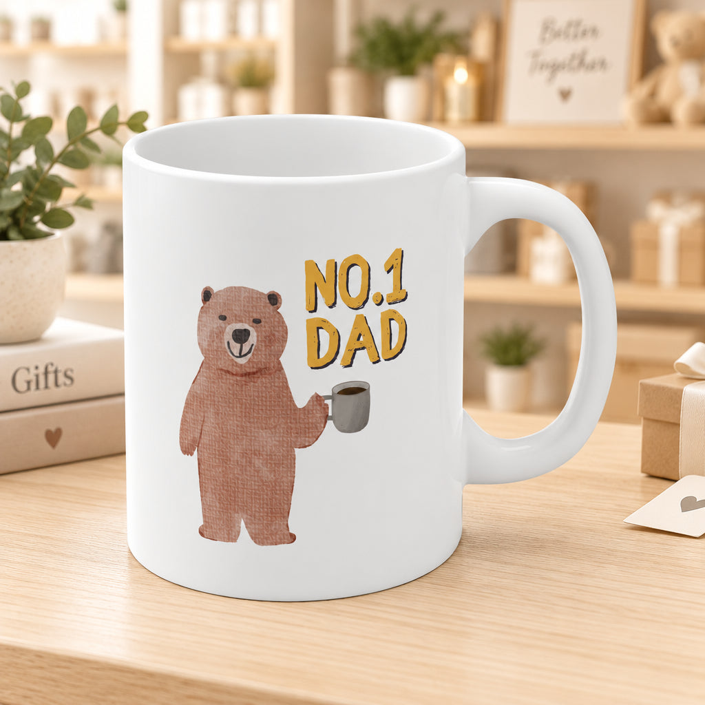 Number One Dad Bear Coffee Tea Mug