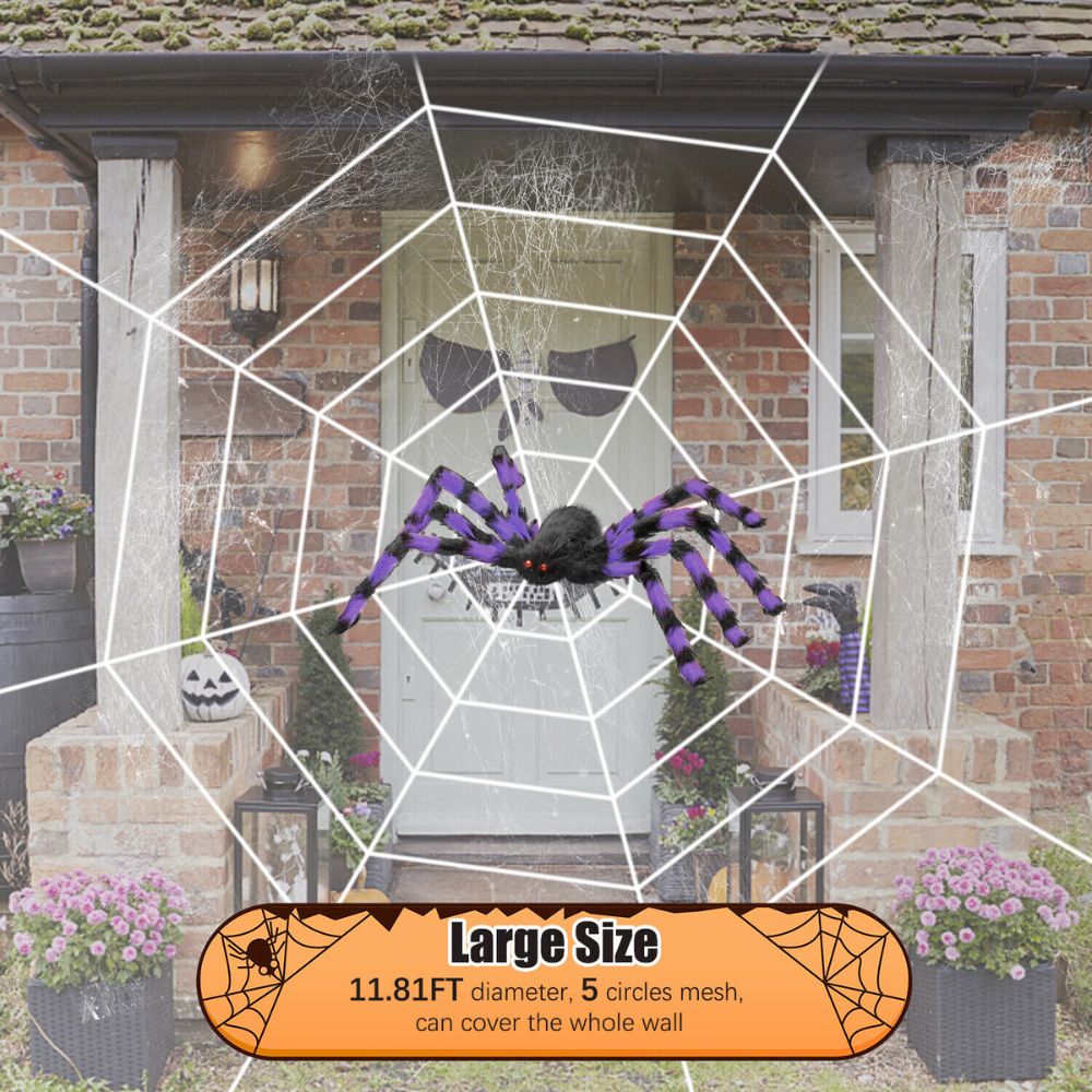 Large Light Up Cobweb Halloween Display Prop