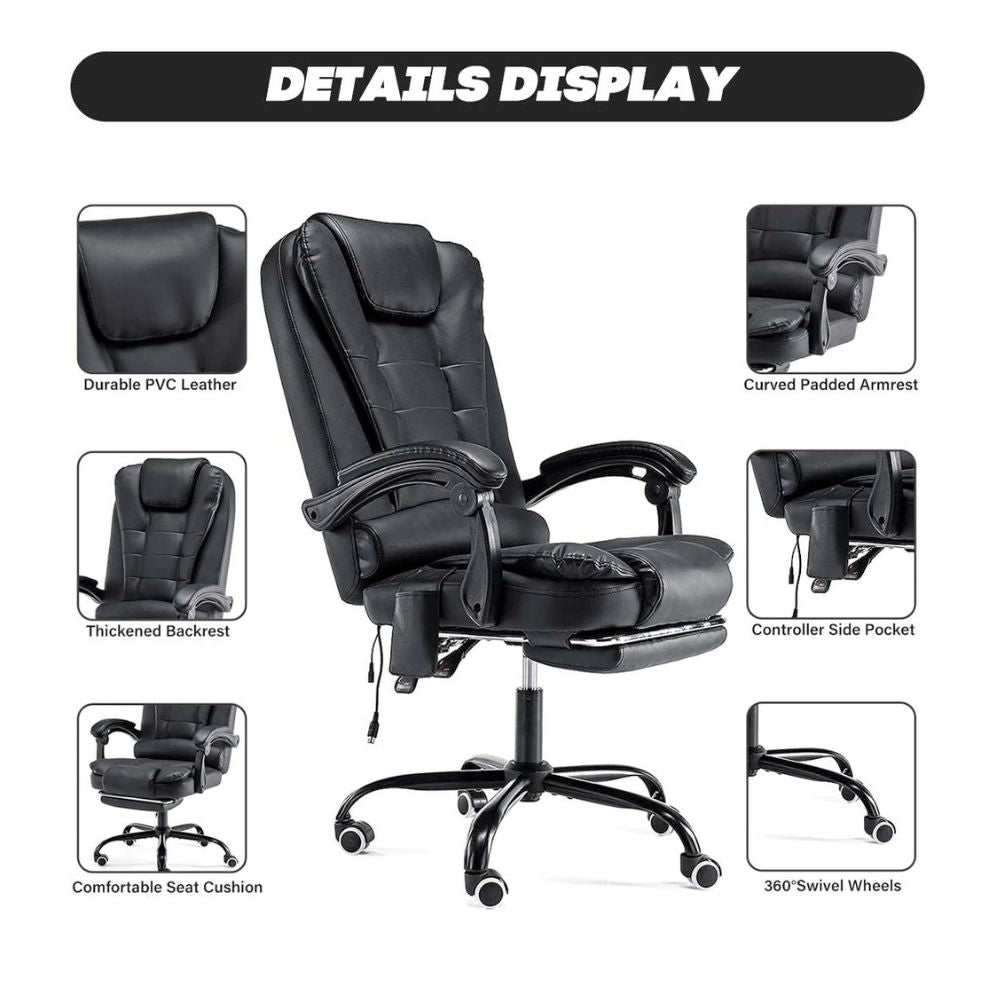 Premium Office 5 Massage Mode Chair with Footrest