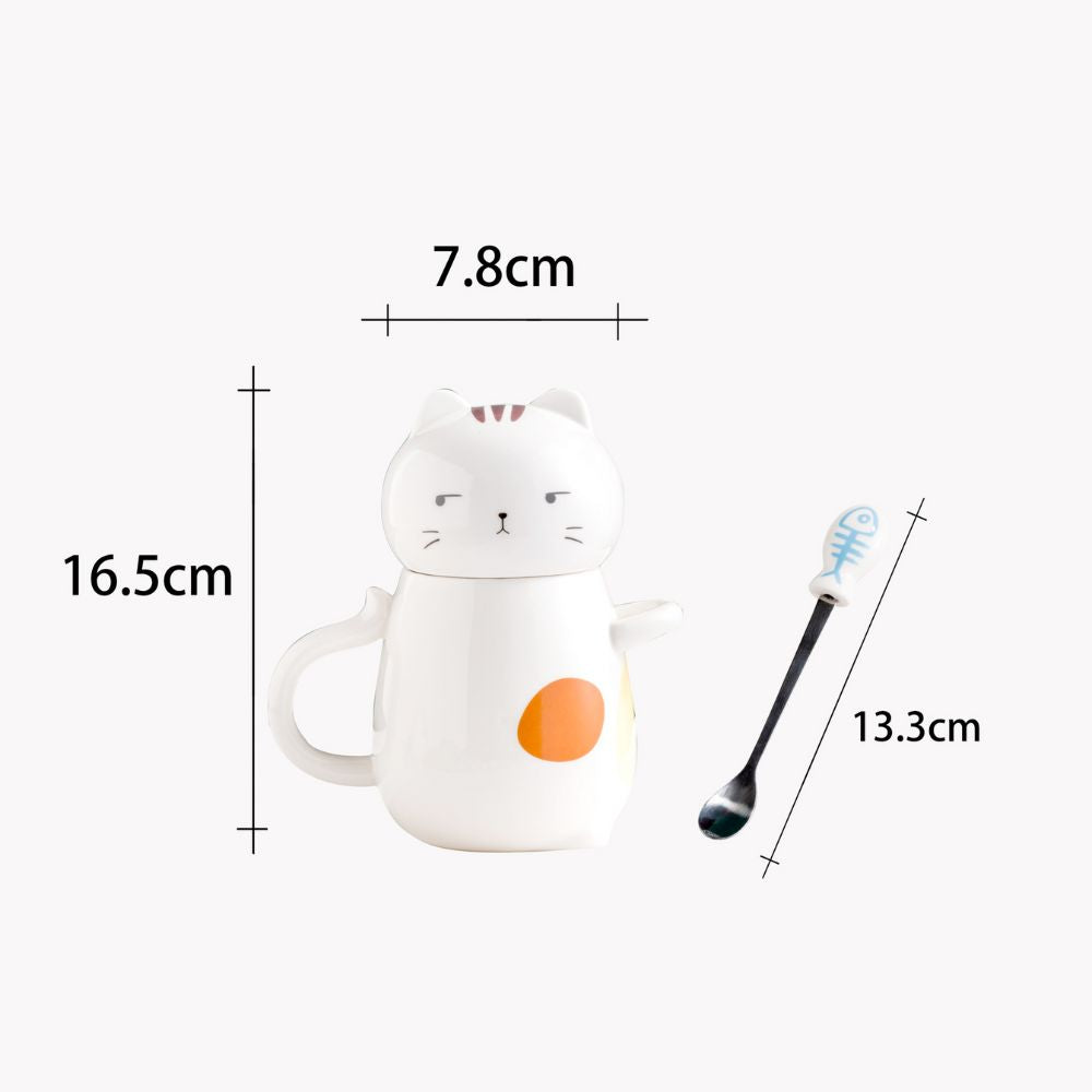 3D Cat Mug with Spoon Set