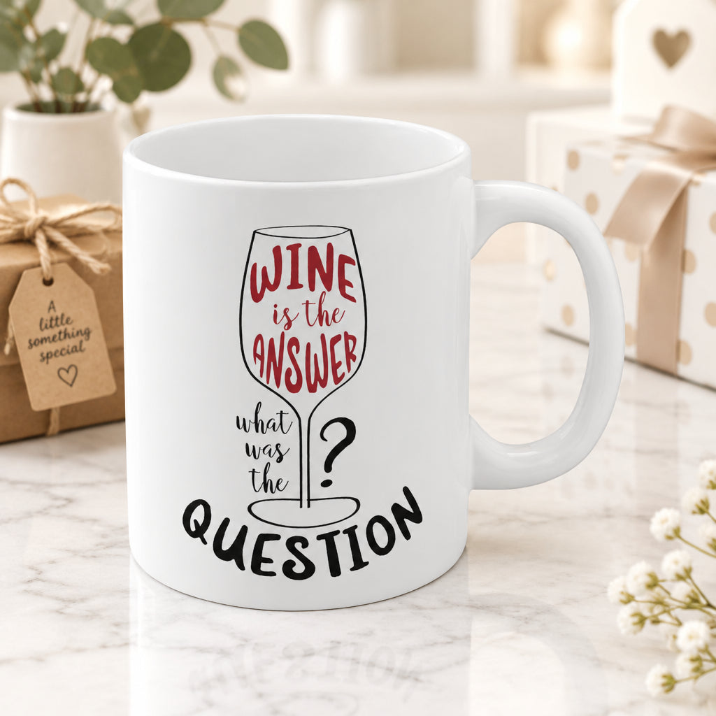 Wine is the Answer, What Was the Question? Mug