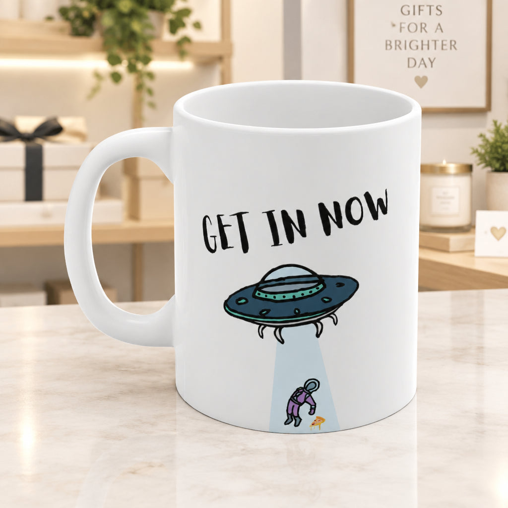 Alien Abduction Pizza Mug