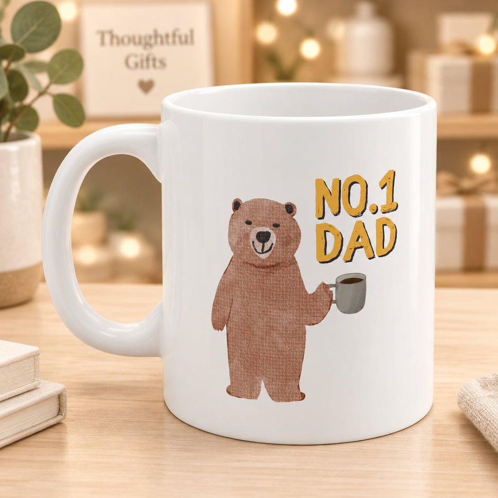 Number One Dad Bear Coffee Tea Mug