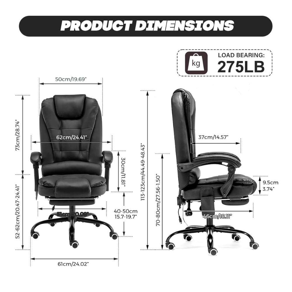 Premium Office 5 Massage Mode Chair with Footrest