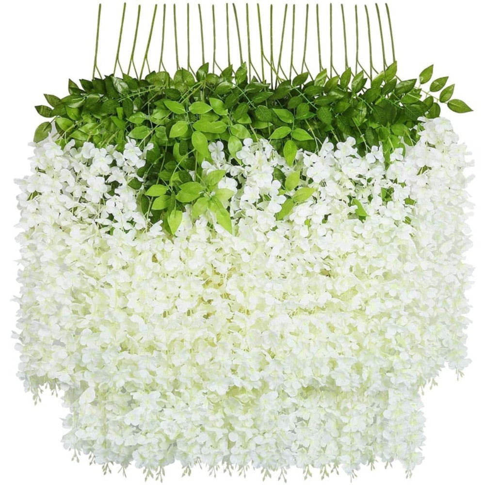 12 pieces Plastic Wisteria Flowers for Party Decor