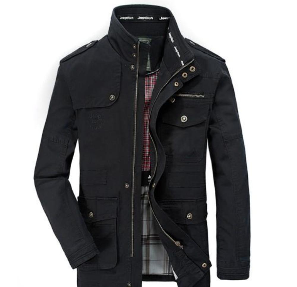 Mens Stand Collar Military Style Jacket