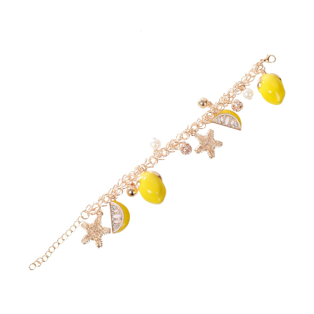 Jemma Starfish & Lemon Charm Link Bracelet